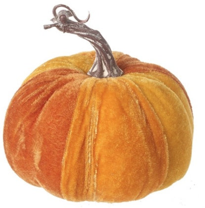 Velvet Orange Pumpkin Autumn Halloween Decoration