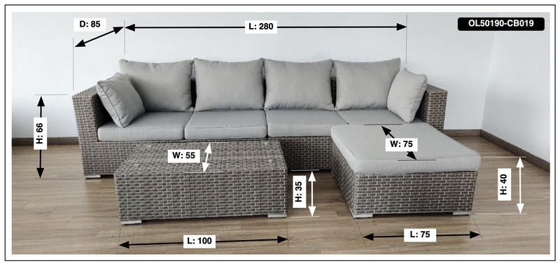 Monte Carlo High Back Rattan Garden Furniture Sofa Set