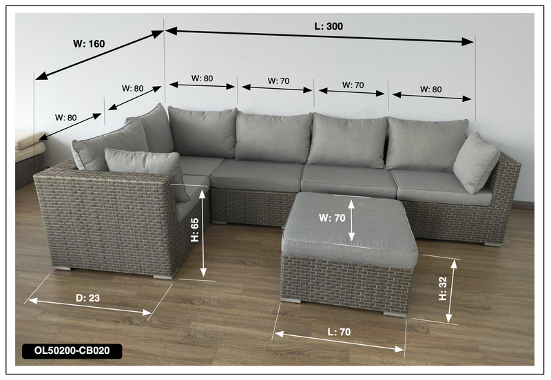Palm Five seater Low Lounging Modular Corner Sofa Set