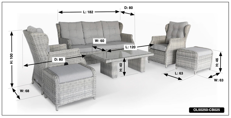 Palermo Luxury Rattan Garden Furniture Set