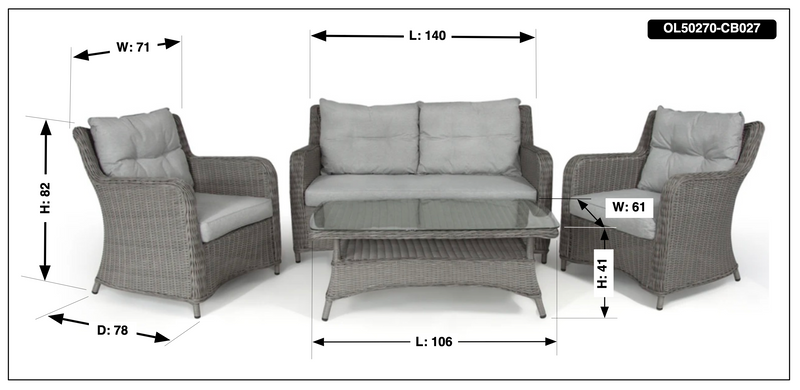 Modena Luxury Rattan Sofa Set