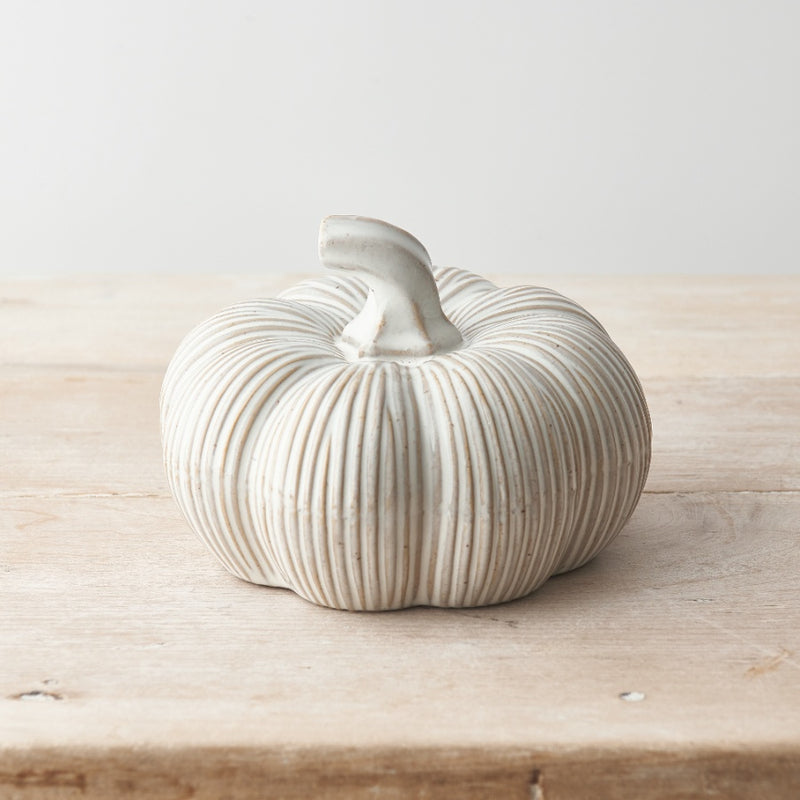 Cream Ceramic Pumpkin 15cm