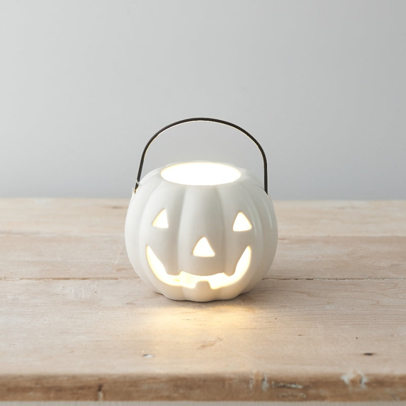 White Pumpkin Lantern 11cm