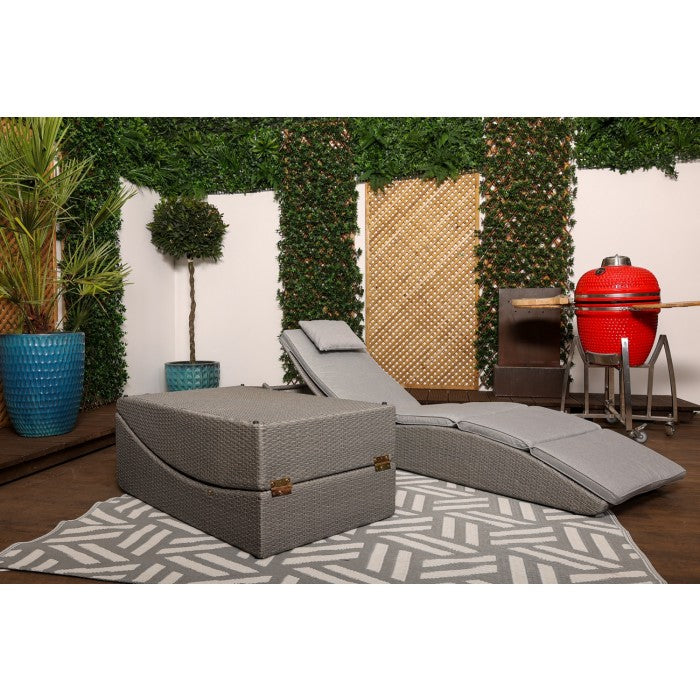 Amalfi Grey Rattan Folding Lounger