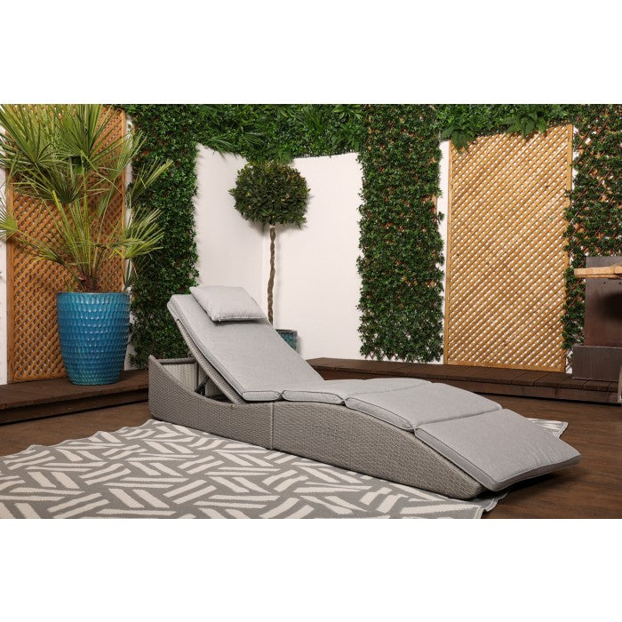 Amalfi Grey Rattan Folding Lounger