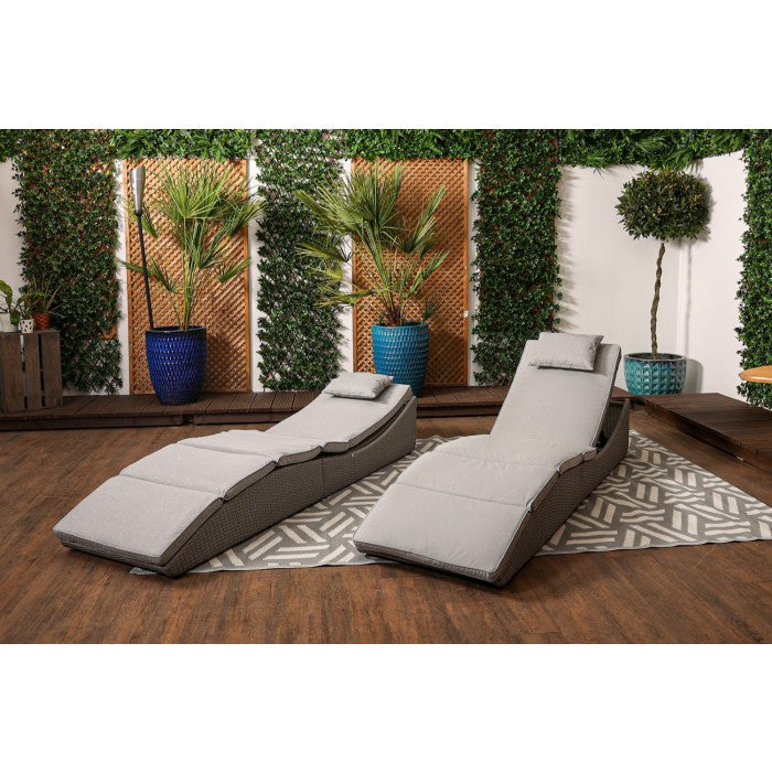 Amalfi Grey Rattan Folding Lounger