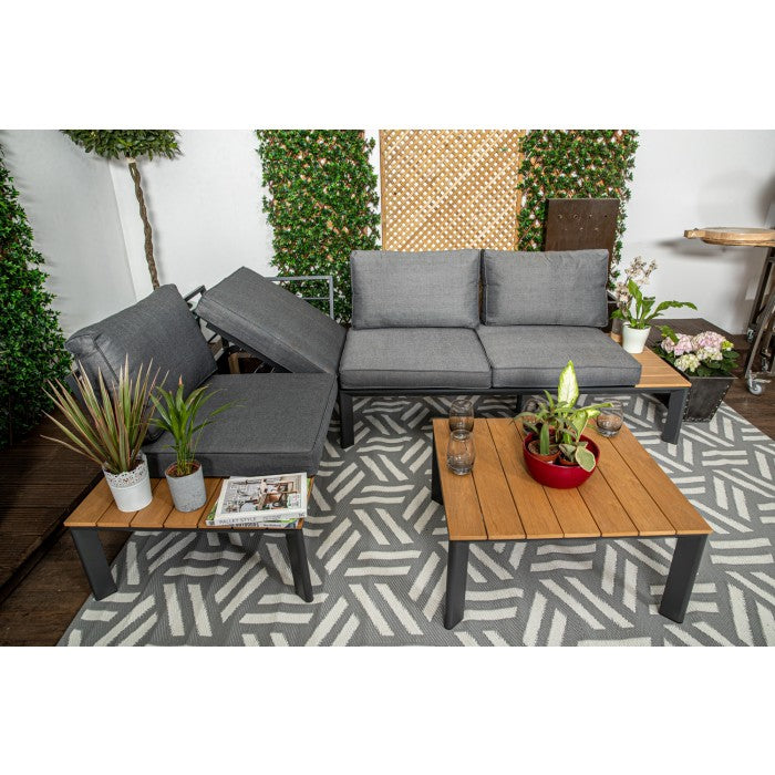 Anassa Contemporary Aluminium Framed Corner Sofa Set and Coffee Table