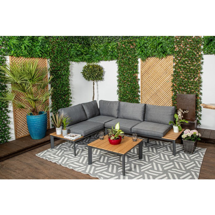 Anassa Contemporary Aluminium Framed Corner Sofa Set and Coffee Table