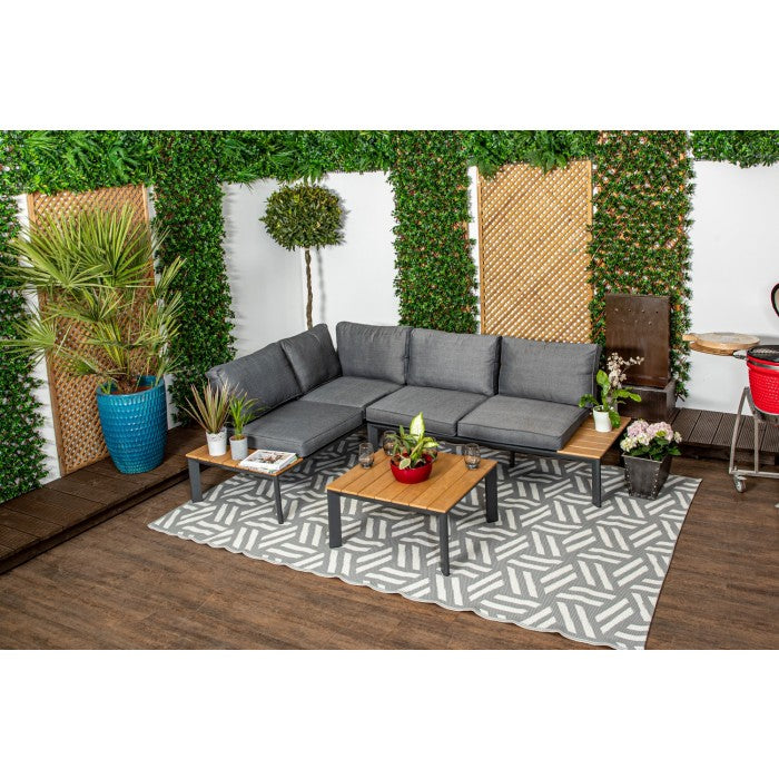 Anassa Contemporary Aluminium Framed Corner Sofa Set and Coffee Table