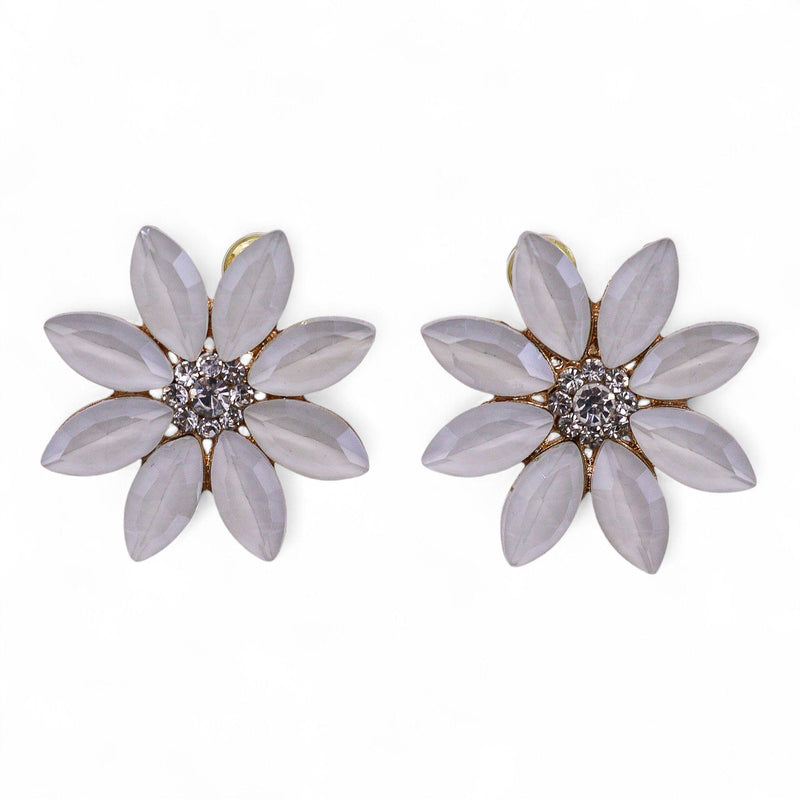 Pearl - Vintage Glass - Flowers - Earrings