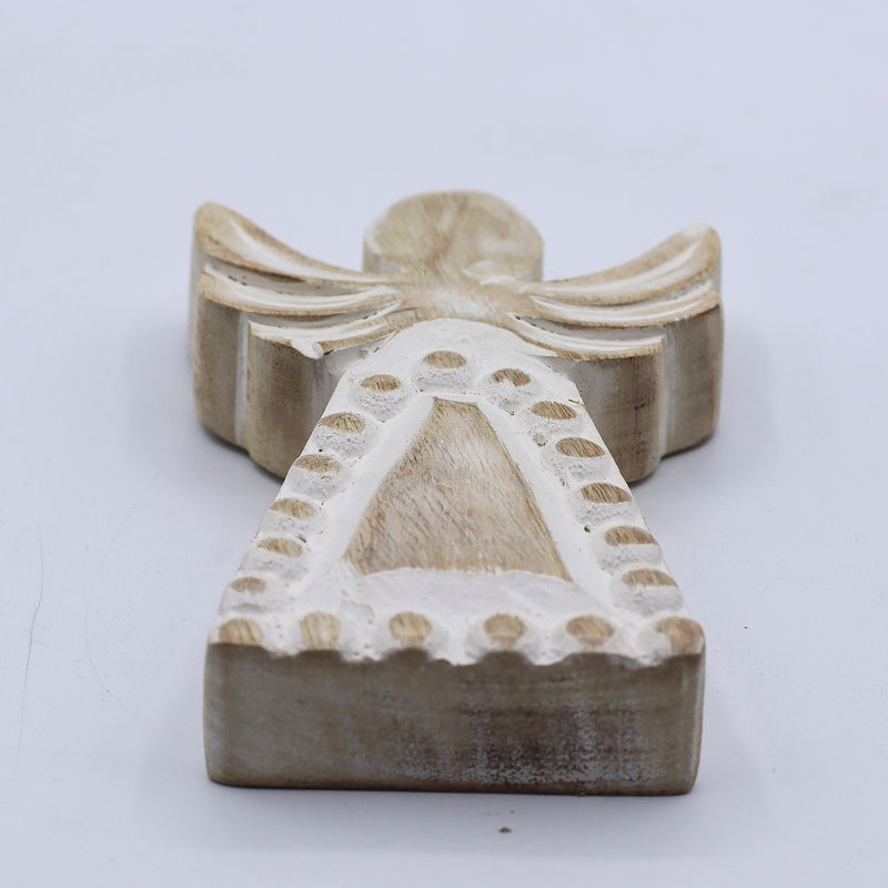 Mango Wood Angel - Whitewash