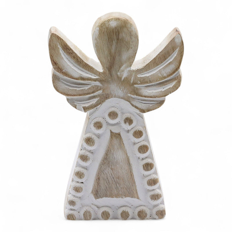 Mango Wood Angel - Whitewash