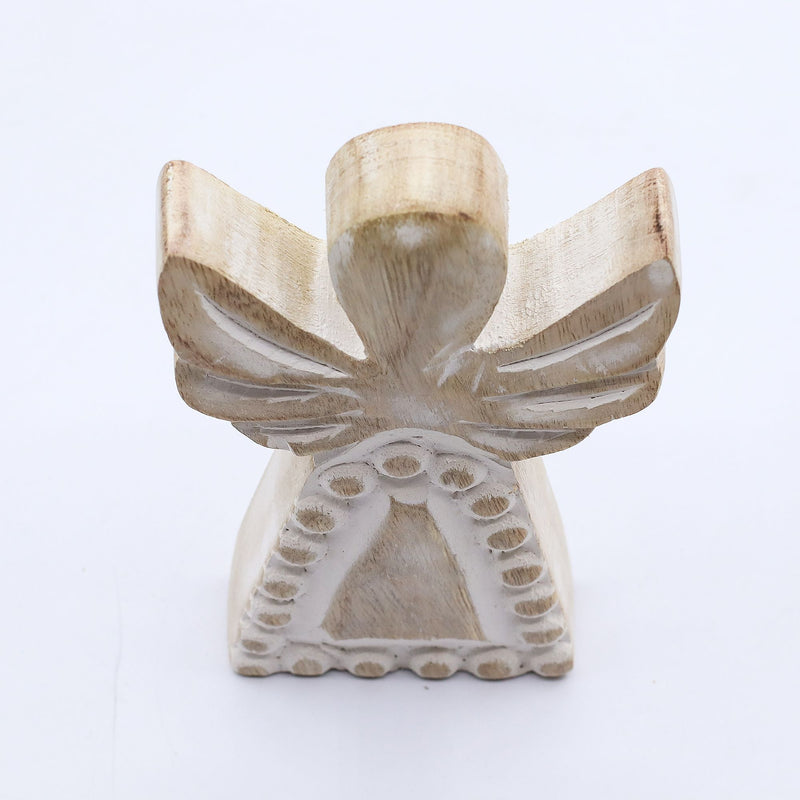Mango Wood Angel - Whitewash