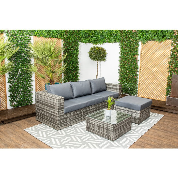 Barcelona Grey Rattan Sofa Set