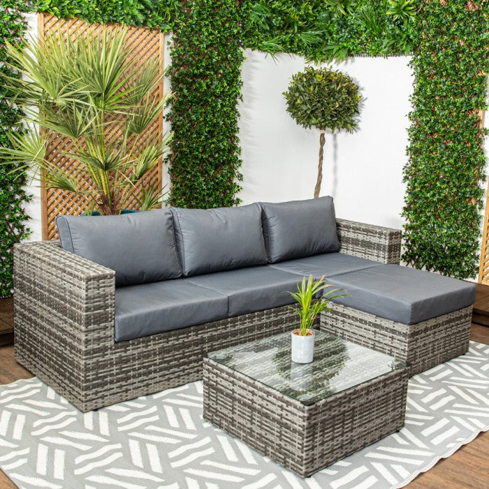 Barcelona Grey Rattan Sofa Set