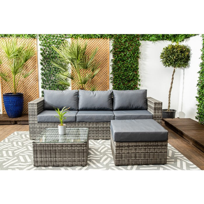 Barcelona Grey Rattan Sofa Set
