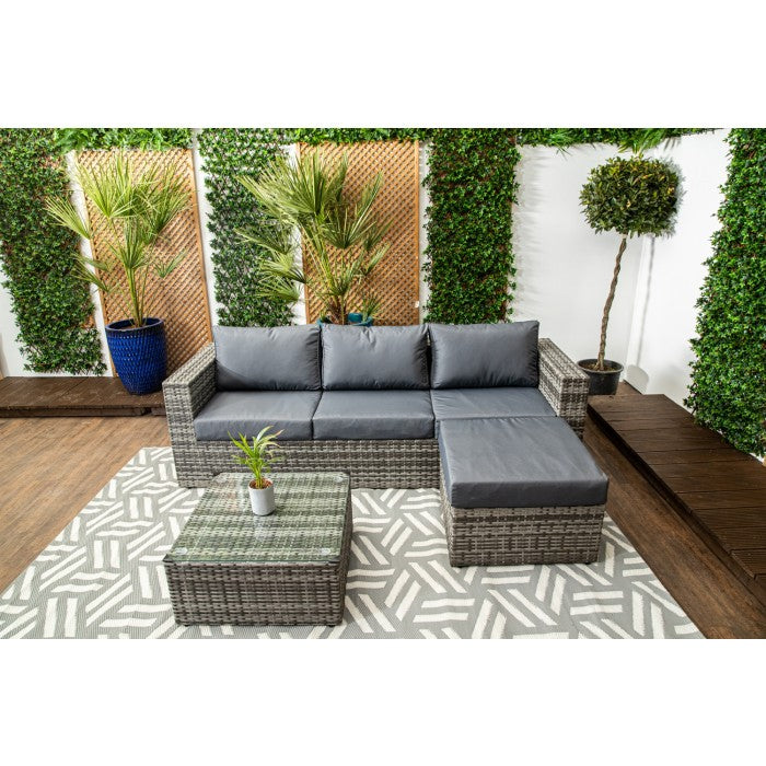 Barcelona Grey Rattan Sofa Set