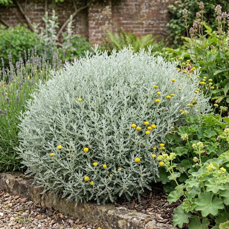 Santolina Chamaecyparissus Cotton Lavender Plant Drought Tolerant Har Santolina Chamaecyparissus Cotton Lavender Plant Drought Tolerant Har