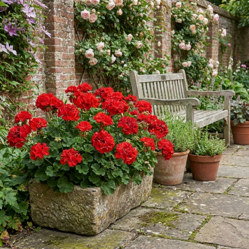 Geranium Calliope M Scarlet Red Plant, Large Flowering Summer Garden R ...