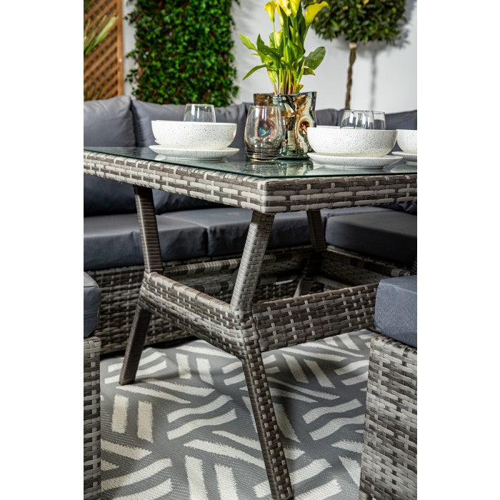Ibiza Compact Grey Rattan Corner Sofa Set