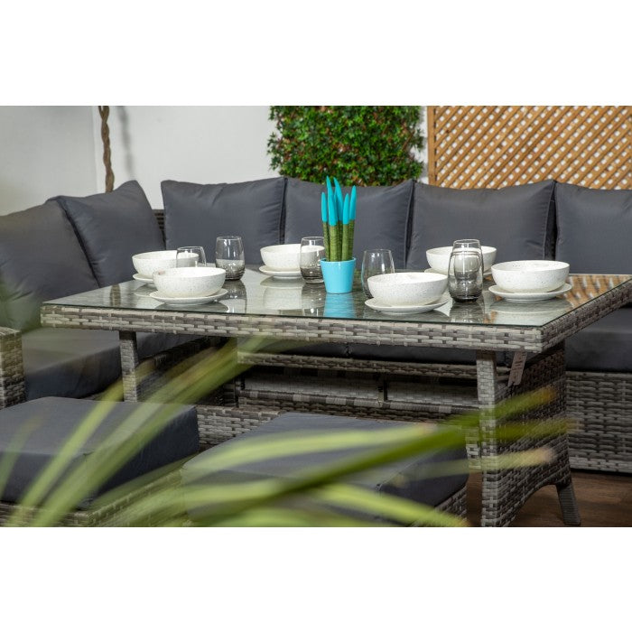 Palma Grey Rattan Casual Dining Sofa Set