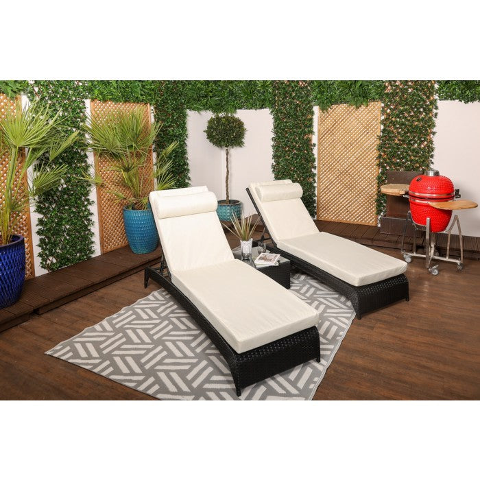 Savona Pair of Luxury Loungers in Black