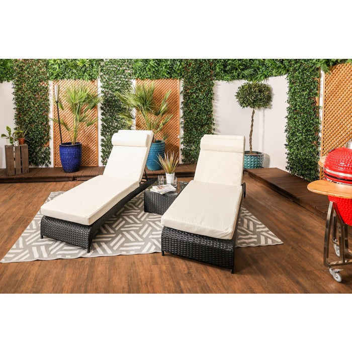 Savona Pair of Luxury Loungers in Black