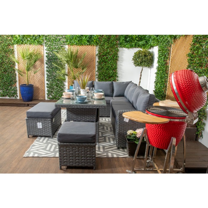 Tuscany Grey Rattan Casual Dining Sofa Set