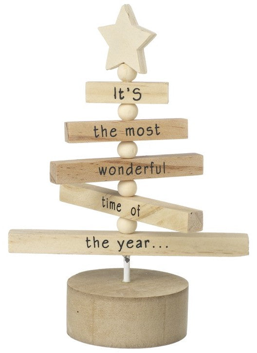 Wooden Tree Decoration 16cm