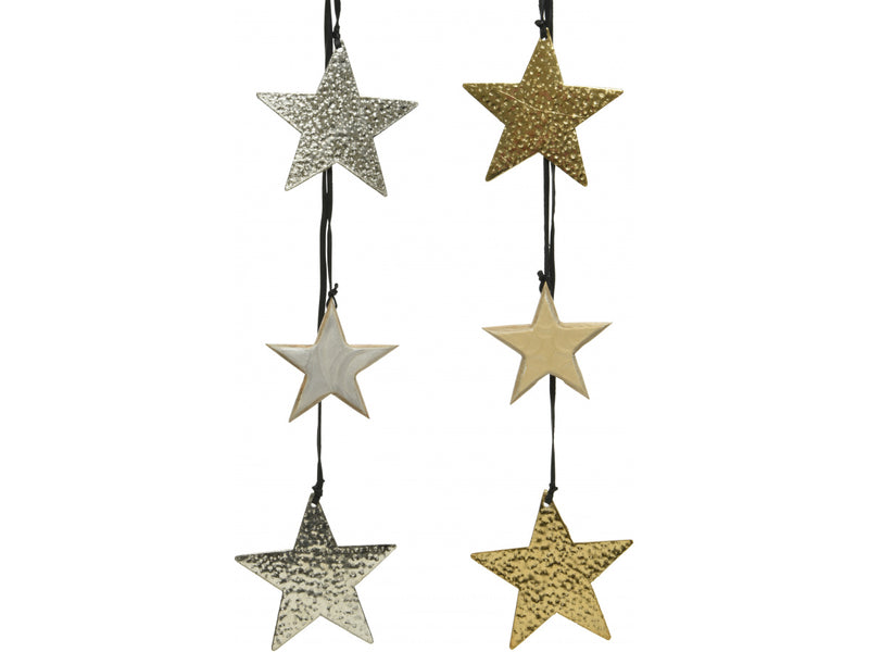 Hanging Hammered Star Garland 44cm