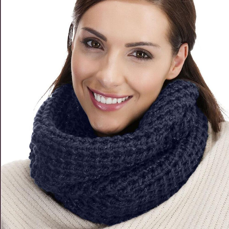Ladies Crochet Snood with Lurex Teal
