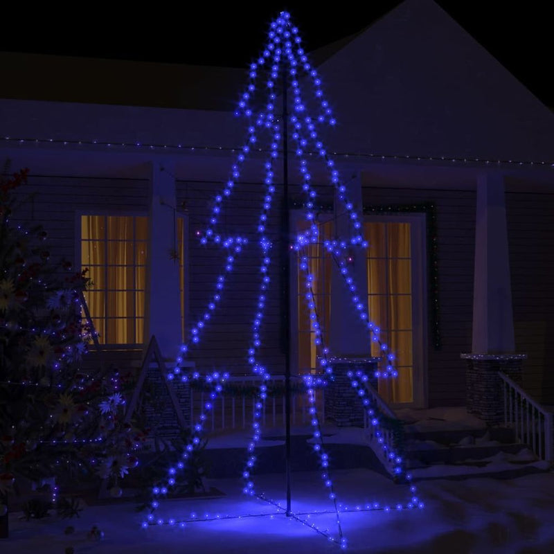 Christmas Cone Tree 160 LEDs Indoor and Outdoor 78x120 cm to 143 x 250cm