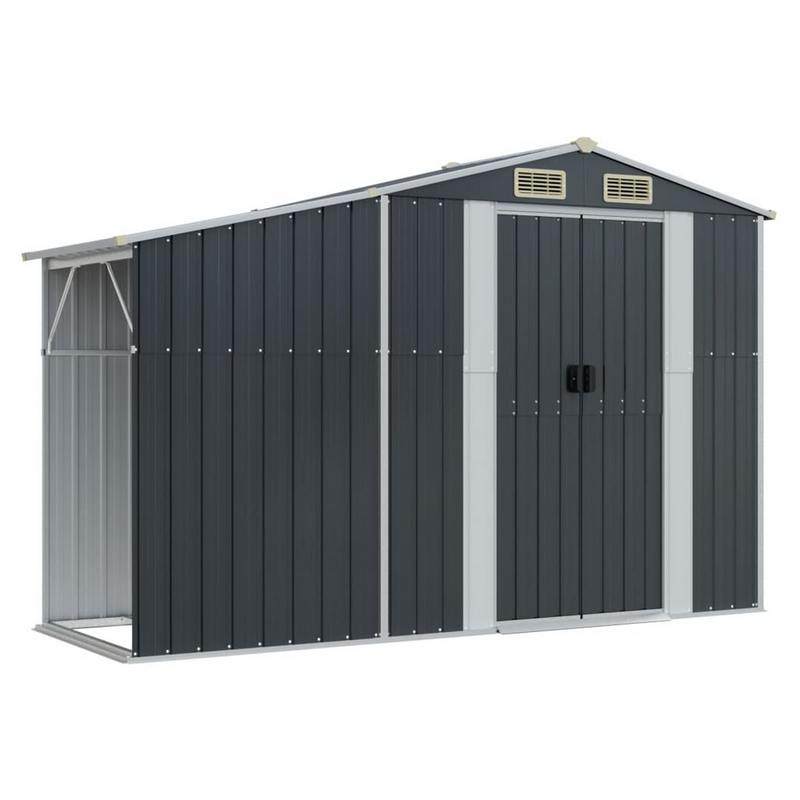 Garden Shed Anthracite 277x93x179 cm Galvanised Steel