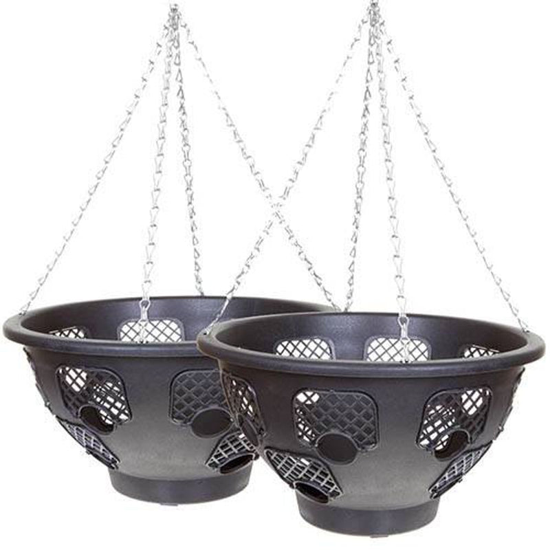 Pair Large Easy Fill Hanging Baskets 38cm
