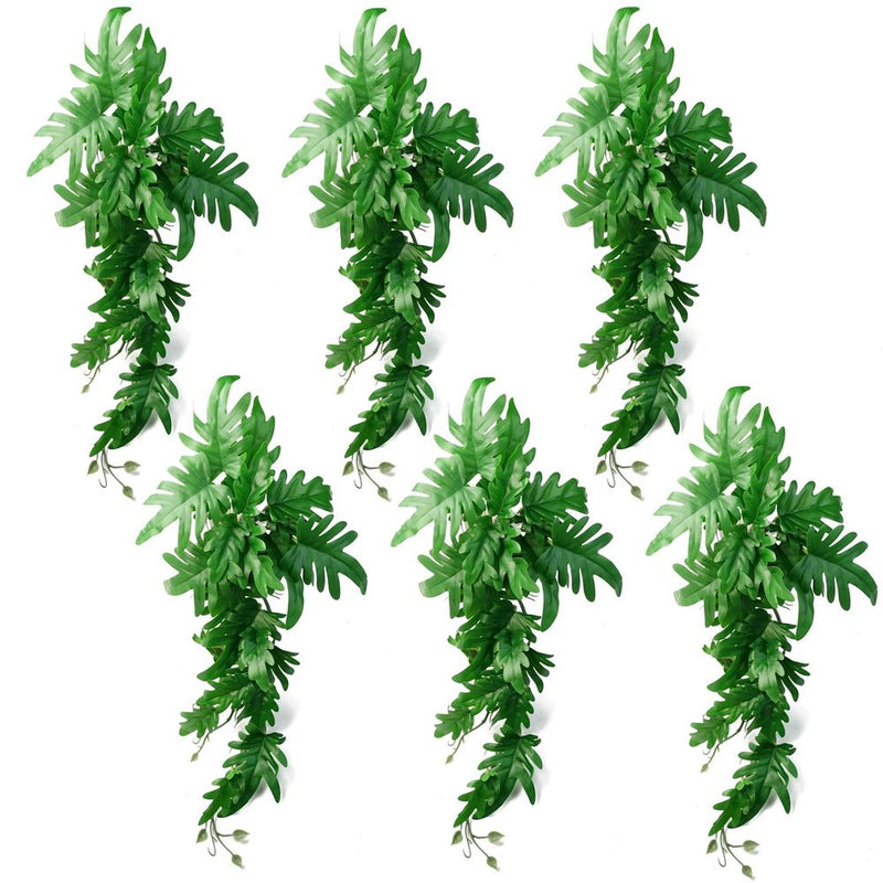 6 x 50cm Artificial Trailing Philodendron Large Leaf Plant