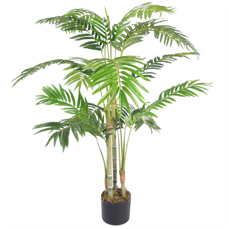 120cm (4ft) Premium Artificial Areca Palm with pot with Gold Metal Planter