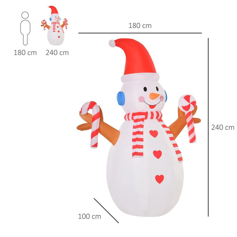 8ft Christmas Inflatable Snowman with Candy Rotating Lighted Indoor Outdoor
