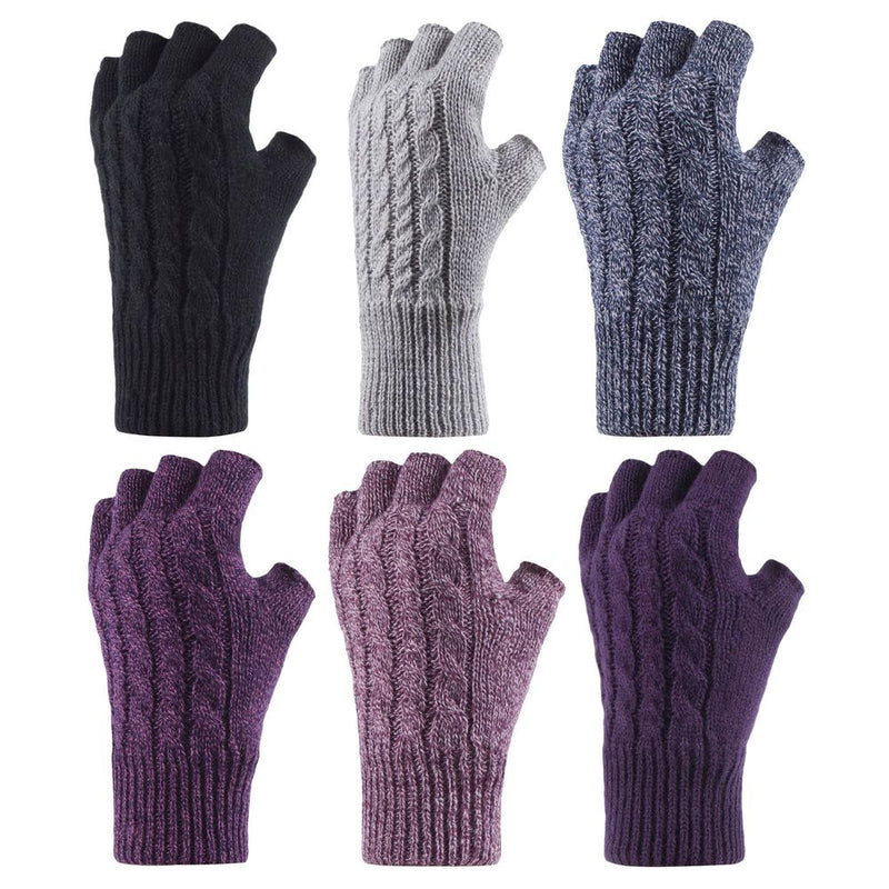 Heat Holders - Ladies CABLE KNIT Fingerless Gloves