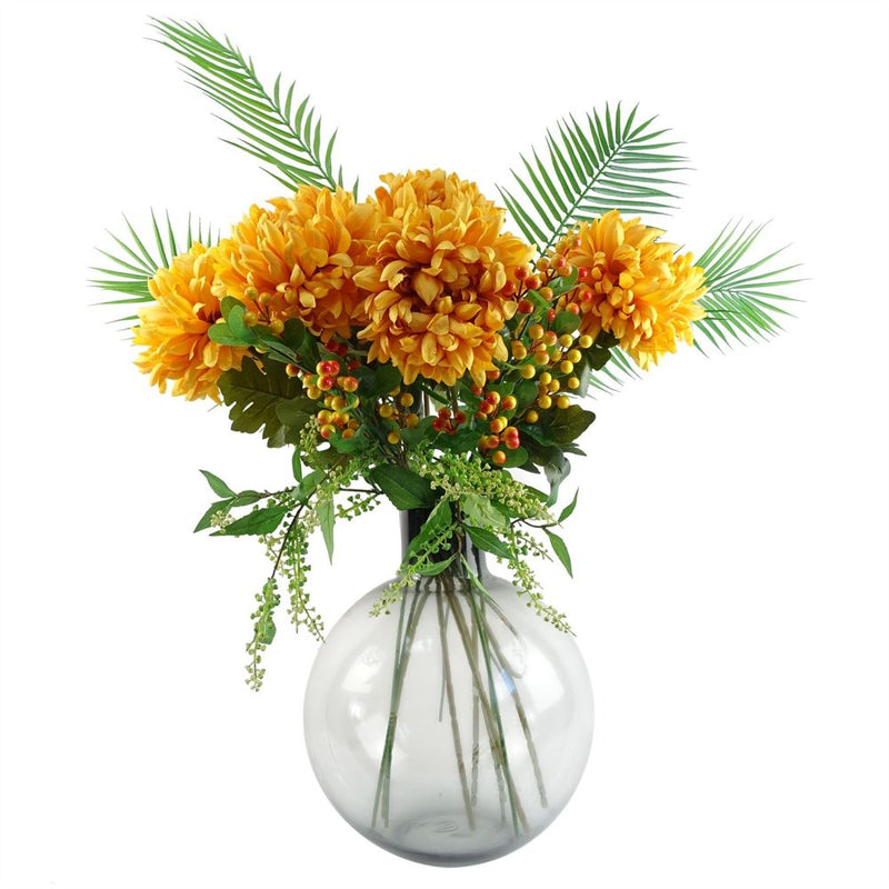 100cm Yellow Chrysanthemum Glass Ball Vase