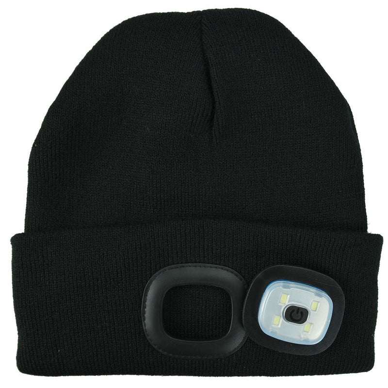 Knit Beanie Hat 4 LED Head Lamp Light Cap Outdoor Hunting Camping Fishing