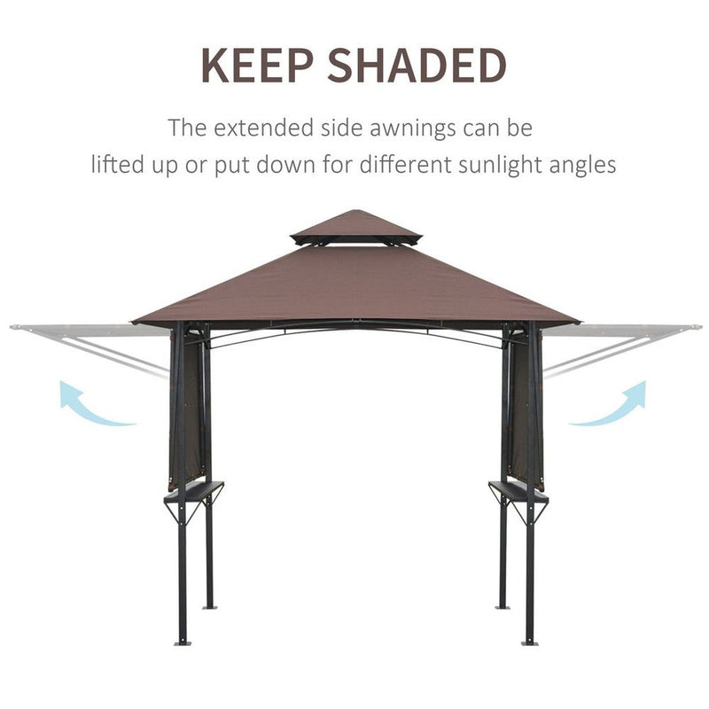 Party BBQ Tent Outdoor Camping Patio Canopy Awing Waterproof Coffee