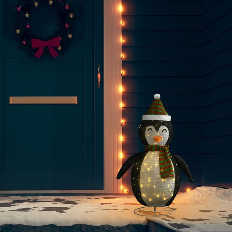 Decorative Christmas Snow Penguin Figure LED Luxury Fabric 90cm to 120cm