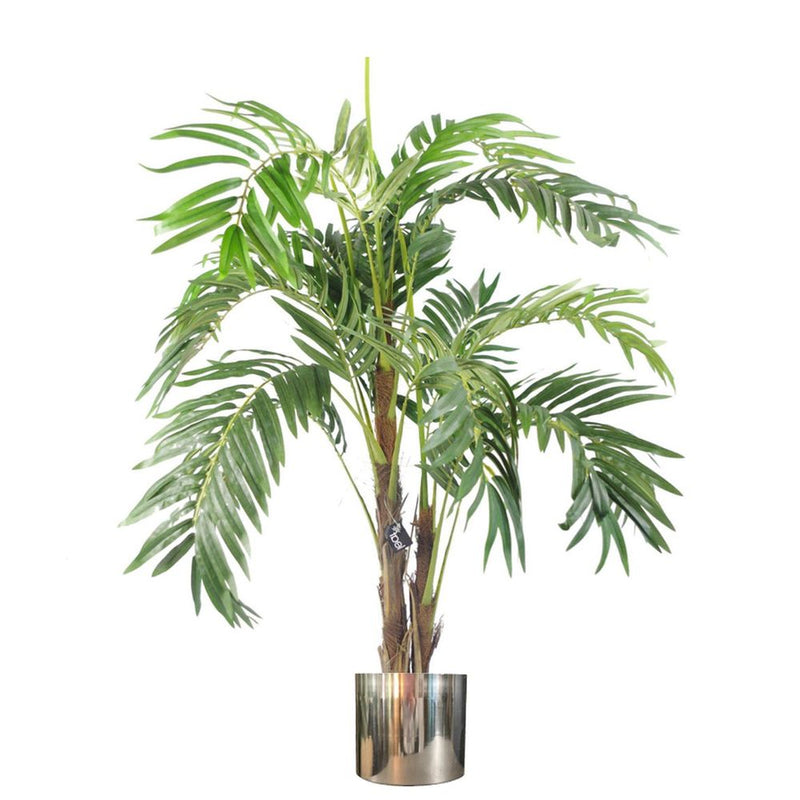 120cm Realistic Artificial palm tree with pot with Silver Metal Planter