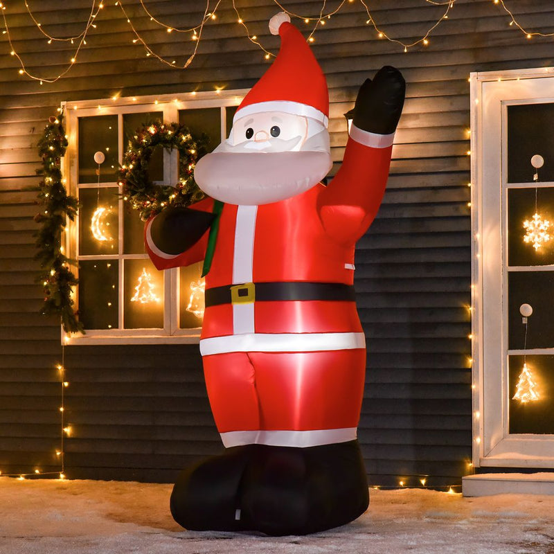 8ft Christmas Inflatable Santa Holiday Deco LED Lights Indoor Outdoor