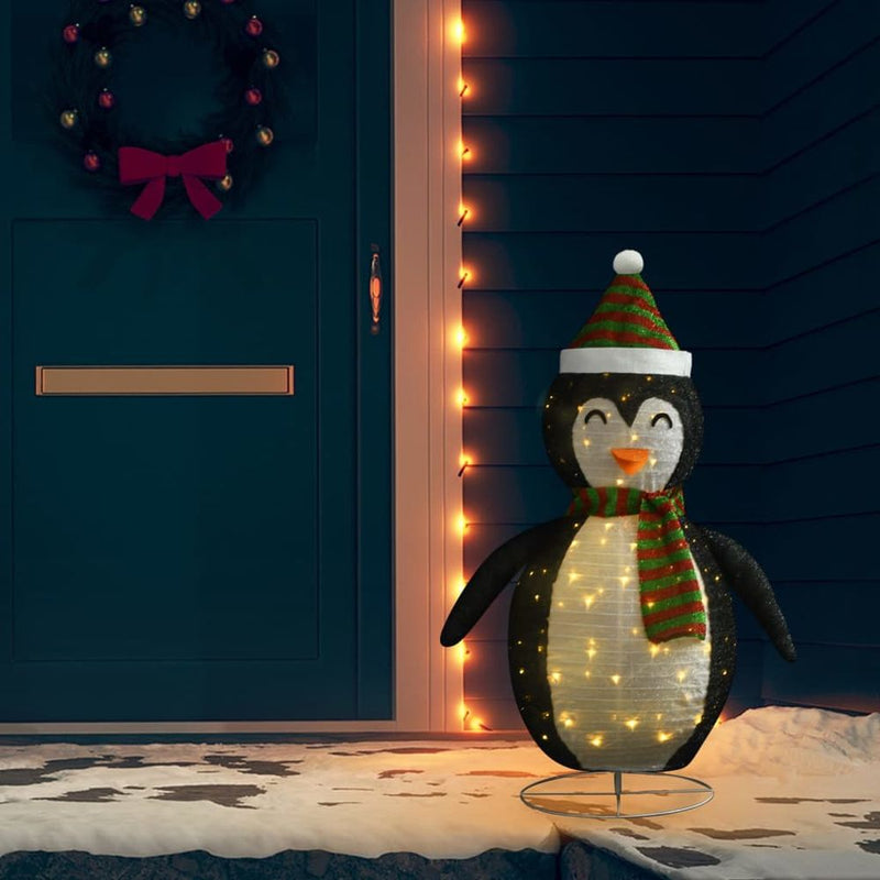 Decorative Christmas Snow Penguin Figure LED Luxury Fabric 90cm to 120cm