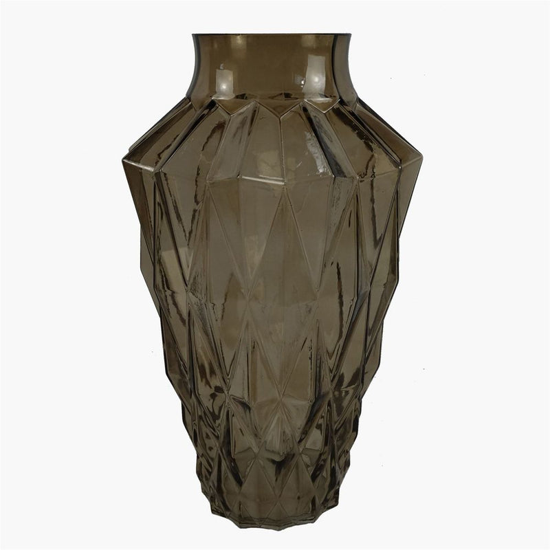 65cm Yellow Rose Display Geometric Glass Vase