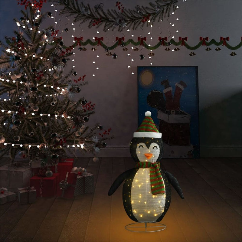 Decorative Christmas Snow Penguin Figure LED Luxury Fabric 90cm to 120cm