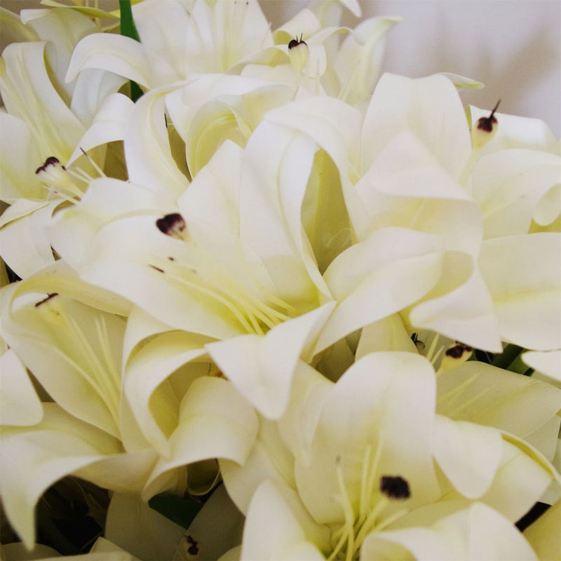 12 x 60cm Artificial Lily Stem - White - 144 Flowers