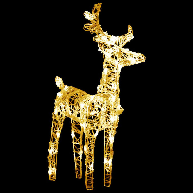 Reindeers & Sleigh Christmas Decoration 160 LEDs 130 cm Acrylic