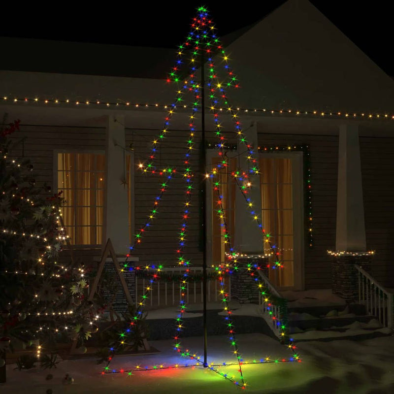 Christmas Cone Tree 160 LEDs Indoor and Outdoor 78x120 cm to 143 x 250cm